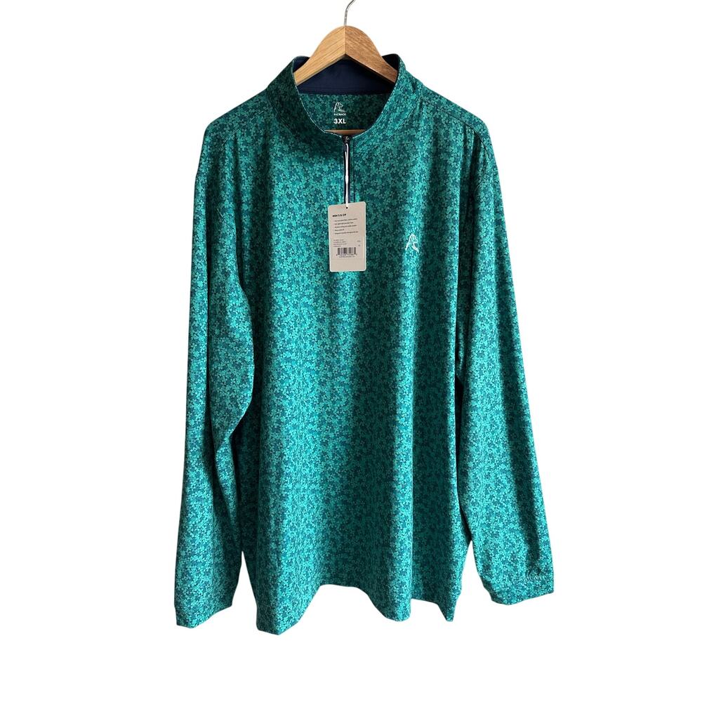 Rhoback Irish Camo Performance Q-Zip Ponderosa Green 3XL